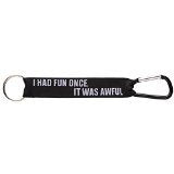 GUND Grumpy Cat Meme I Had Fun Once Lanyard and Carbiner, 8"