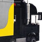 General Jim's Black Semi Truck Building Blocks Set - 231mm Highly Detailed Model - Realistic Black Cab, Gray and Yellow Trailer, Mirrors, Exhaust