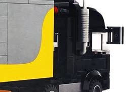 General Jim's Black Semi Truck Building Blocks Set - 231mm Highly Detailed Model - Realistic Black Cab, Gray and Yellow Trailer, Mirrors, Exhaust