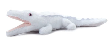 The Petting Zoo White Alligator & Pink Eyes Stuffed Animal Plushie, Gifts for Kids, Wild Onez Zoo Animals, Alligator Plush Toy 22 Inches