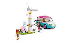 LEGO Friends Olivia's Electric Car Toy 41443 Vehicle for Girls, Boys and Kids 6 Plus Years Old, with Mia Mini-Doll & Puppy Figure Eco Education