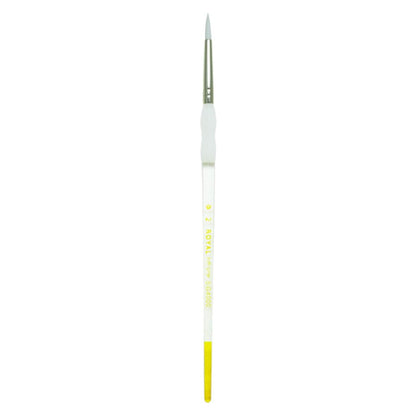 Soft-Grip White Taklon Round Brush-Size 4