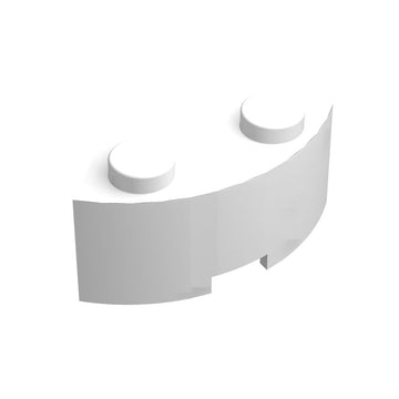 Classic White Tile Bulk, Curved Brick Round Corner 2x2 Macaroni with Stud Notch 300 Piece, Compatible with Lego Parts and Brick Pieces: 2x2 White