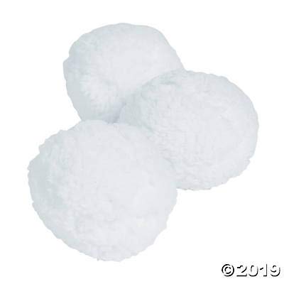 Fun Express Light-Up Plush Snowballs Set of 12 - Soft Safe and Fun for Kids - Ideal for Indoor Snowball Fights Winter-Themed Parties Holiday Events