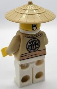 LEGO Ninjago: Sensei Wu Minifigure with Battle Staff, Tan Robes and Braided Ponytail
