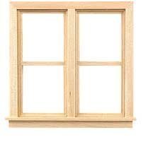 Dollhouse Miniature 1/2" Scale Traditional Side-by-Side Window
