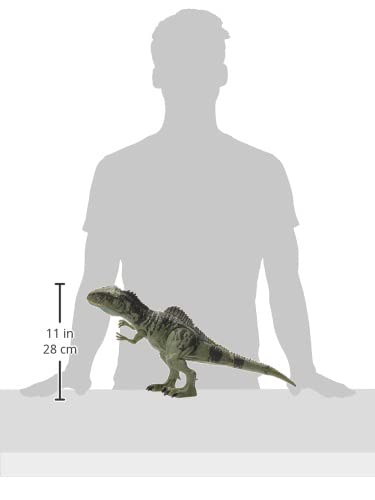Mattel Jurassic World Dominion Strike 'n Roar Dinosaur Action Figure, Giganotosaurus Gray Dino Toy with Striking Motion & Sounds