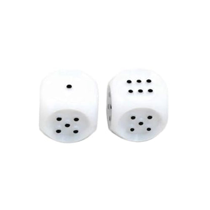 White Tactile Dice with Raised Black Pips D6 20mm (25/32in) Pack of 2 Dice Koplow Games
