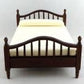 Melody Jane Dollhouse Dark Oak Wood Framed Double Bed Miniature 1:12 Bedroom Furniture