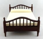 Melody Jane Dollhouse Dark Oak Wood Framed Double Bed Miniature 1:12 Bedroom Furniture