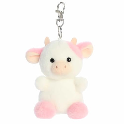 Aurora® Adorable Palm Pals™ Belle Strawberry Cow™ Clip-On- Fun Collectible Plush for Kids and Adult Collectors - Perfect for Backpacks and Birthday