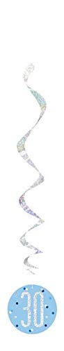 Unique Party 83798 Blue Prismatic 30th Birthday Hanging Decorations,32" 6 Pcs, Age 30
