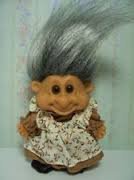7" Russ Berrie Gray Hair "Grandmother" Troll Doll