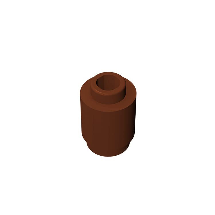 TTEHGB TOY Classic Brick Block Bulk, 1x1 Brown Round Brick, 100Piece Round Brick Compatible with Lego Parts and Pieces 3062(Colour: Brown)