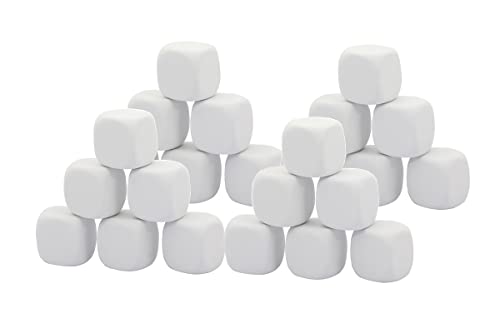 Qidiwin White EVA Foam Dices for Kids Graffiti, Building Blocks,Creative Painting,24PCS