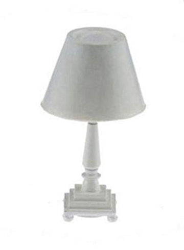 Dolls House Modern Table Lamp White Base & Shade 12V Electric Lighting