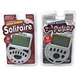 RecZone Mega Screen Solitaire & 7 in 1 Poker Handheld Game - Retro LCD Game - Red, Black
