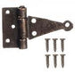 Melody Jane Dolls Houses Dollhouse Miniature T-Hinges in Bronze Finish with 24 Nails