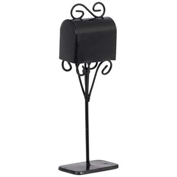 Miniature Black Metal Mailbox for Doll Play House Mini Town Craft Project