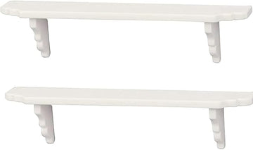 2 Pcs White Dollhouse Wall Shelf,1:12 Scale Miniature Dollhouse Accessories,Doll House Storage Wall Shelf for Kitchen Scene Décor Accessories,DIY