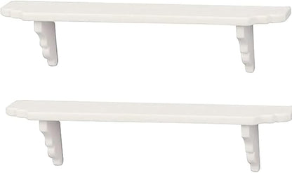 2 Pcs White Dollhouse Wall Shelf,1:12 Scale Miniature Dollhouse Accessories,Doll House Storage Wall Shelf for Kitchen Scene Décor Accessories,DIY