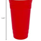 G.E.T. SC-32-R BPA-Free Reusable Plastic Red Party Cup Tumbler Only, 32 Ounce, Red (Set of 12)