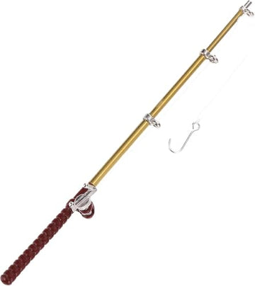 Gold Miniature Fishing Pole, 1/12 Scale Gold Dollhouse Decoration Accessories, Dollhouse Decor for Landscapes and Dioramas