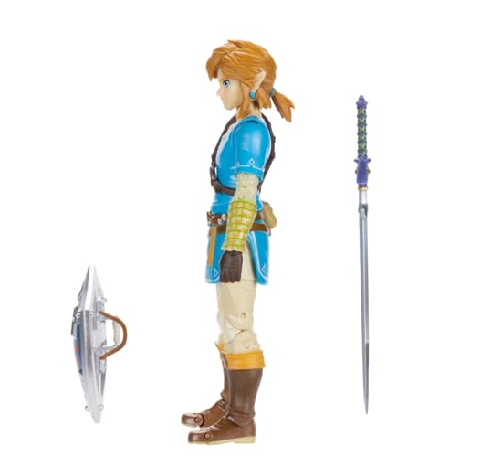 JAKKS Pacific The Legend of Zelda Link Action Figure with Master Sword & Hylian Shield 4 Inch Collectible Toy