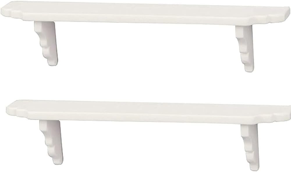 2 Pcs White Dollhouse Wall Shelf,1:12 Scale Miniature Dollhouse Accessories,Doll House Storage Wall Shelf for Kitchen Scene Décor Accessories,DIY