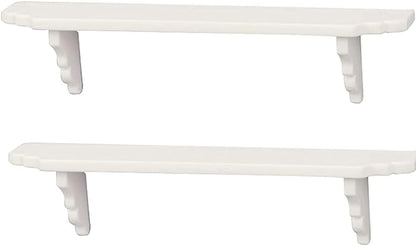 2 Pcs White Dollhouse Wall Shelf,1:12 Scale Miniature Dollhouse Accessories,Doll House Storage Wall Shelf for Kitchen Scene Décor Accessories,DIY