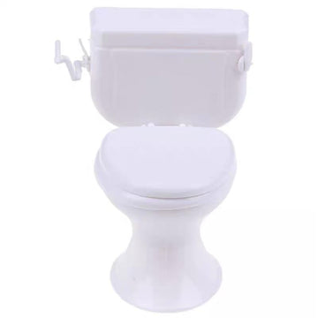 White Dollhouse Furniture Model Bathroom Miniature Toilet for Doll Miniature Bathroom Accessory Furniture
