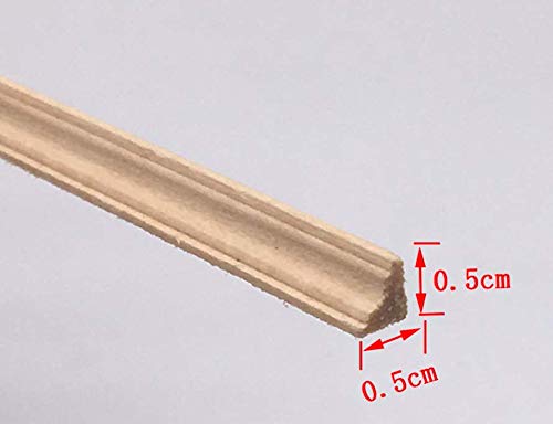 1/12 Dollhouse Miniature Origin Wood Finishing Corner Trims; L 30cm, W 0.5cm * 10 Pieces