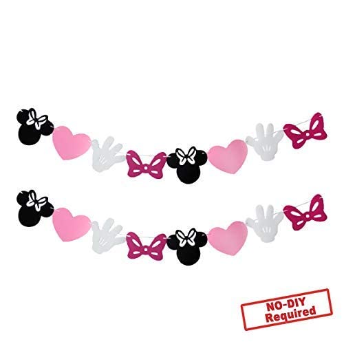 Minnie Themed Felt Garland Birthday Party Banner Decoration Supplies 2 article