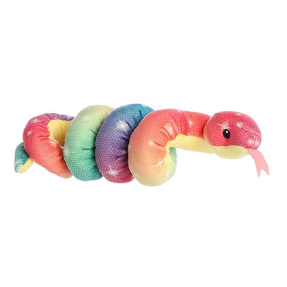 Aurora® Playful Snake Wrist Wranglers™ Rainbow Dreams Snake™ Stuffed Animal - Vibrant Colors for an Eye-Catching Design - Perfect for Kids, Adults