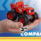 NKOK Blaze and The Monster Machines (Free-Wheel) 5PK (Blaze, Pickle, Crusher, Stripes & Darington); No Batteries Required; Grippy Tires; STEM