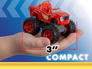 NKOK Blaze and The Monster Machines (Free-Wheel) 5PK (Blaze, Pickle, Crusher, Stripes & Darington); No Batteries Required; Grippy Tires; STEM