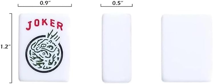 ZJXYM American Mahjong Tile Set, 166 White Tiles with Two Dices, Mahjong Tile Game for Four Players, (1.2’’x0.9’’x0.51’’)