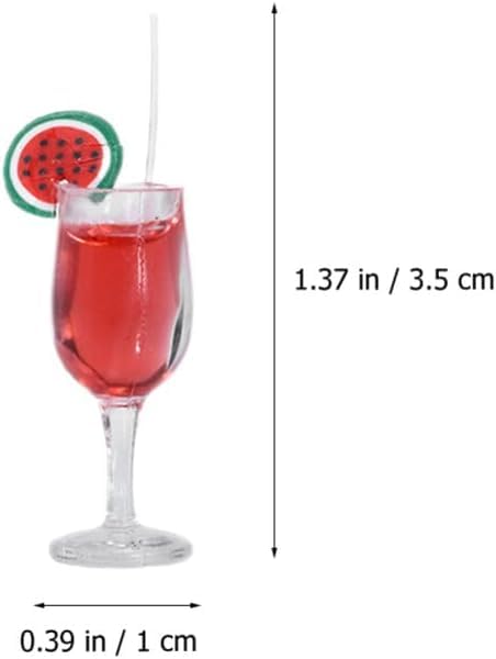 4 Pcs Miniature Dollhouse Juice and Wine Bottle Set - Resin Cocktail Cups and Beverage Bottles, Simulated Drink Models for Dollhouse Kitchen Decor