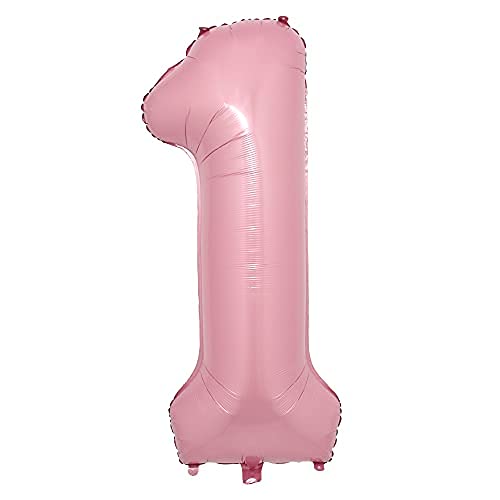 16 Inch Pink Foil Number Balloons Digital Globos Birthday Wedding Party Decorations Ballons Baby Shower Supplies (16 inch 1 Pink)