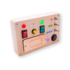 LED Light Switch Busy Board Montessori Toy Button Busy Board Kids Wooden Control Panel Kids Toy Activity Sensory Board Fidget Toy for Toddlers 1 2 3