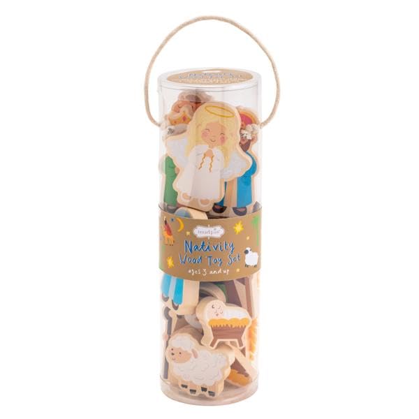 Mud Pie Kids Christmas Nativity Wood Toy Set