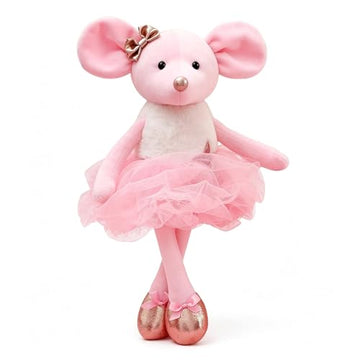 WUFUVAP 15.5 Inch Ballerina Mouse Plush Cute Ballet Mouse Stuffed Animal Ballerina Dolls Soft Ballet Dance Recital Gifts for Girls