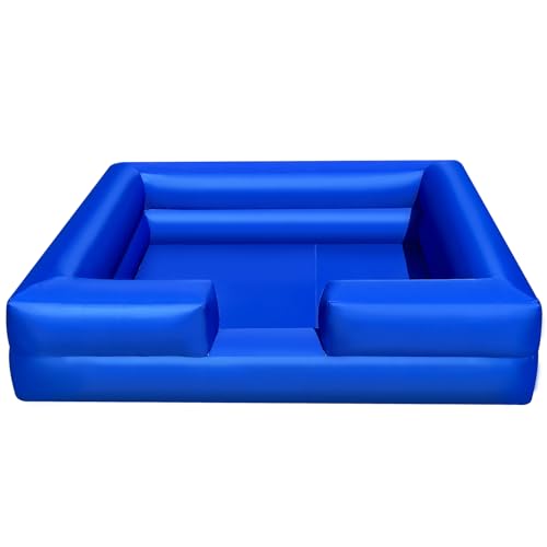 WARSUN Inflatable Ball Pit 10x10Ft with Built-in Blower Blue Foam Ball Pit for Hours of Fun Activities