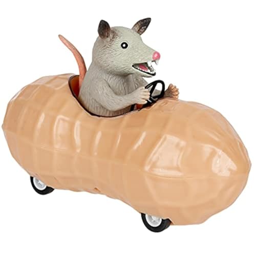 Archie McPhee Possum in a Peanut Pull Back Toy Car (12967)