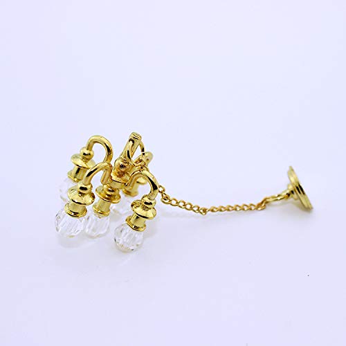 SXFSE Dollhouse Decoration Accessories, 1:12 Dollhouse Miniature Scene Model Chandelier (Gold, 55 x 20 mm)