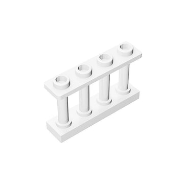Classic White Fence Bulk, Fence Spindled 1x4x2 (4 Top Studs) 100 Piece, Compatible with Lego Parts and Pieces(Color: White)