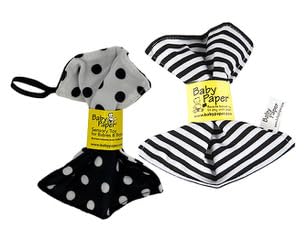 Original Baby Paper - Crinkle Teether and Sensory Toy for Babies and Infants | Black and White Stripes & Black and White Dots 2pk | Non-Toxic