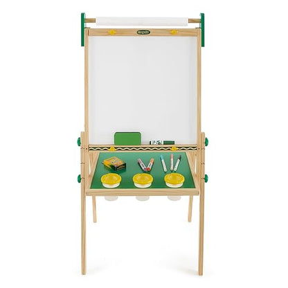 Crayola Wooden Art Easel for Kids, 2-in-1 Dry Erase Board & Chalkboard, Gifts for Toddlers, Ages 3, 4, 5
