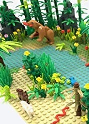 General Jim's Tropical Rainforest Modular Building Block Bricks Set Complete with Trees Plants, Animals and Rocks Botanical Building Blocks for Hours