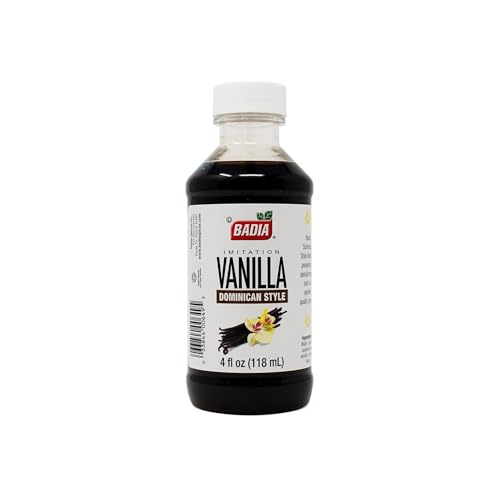 Badia Vanilla Extract Imitation Dominican Style, 4 oz - Rich Vanilla Flavor for Baking, Desserts & Beverages